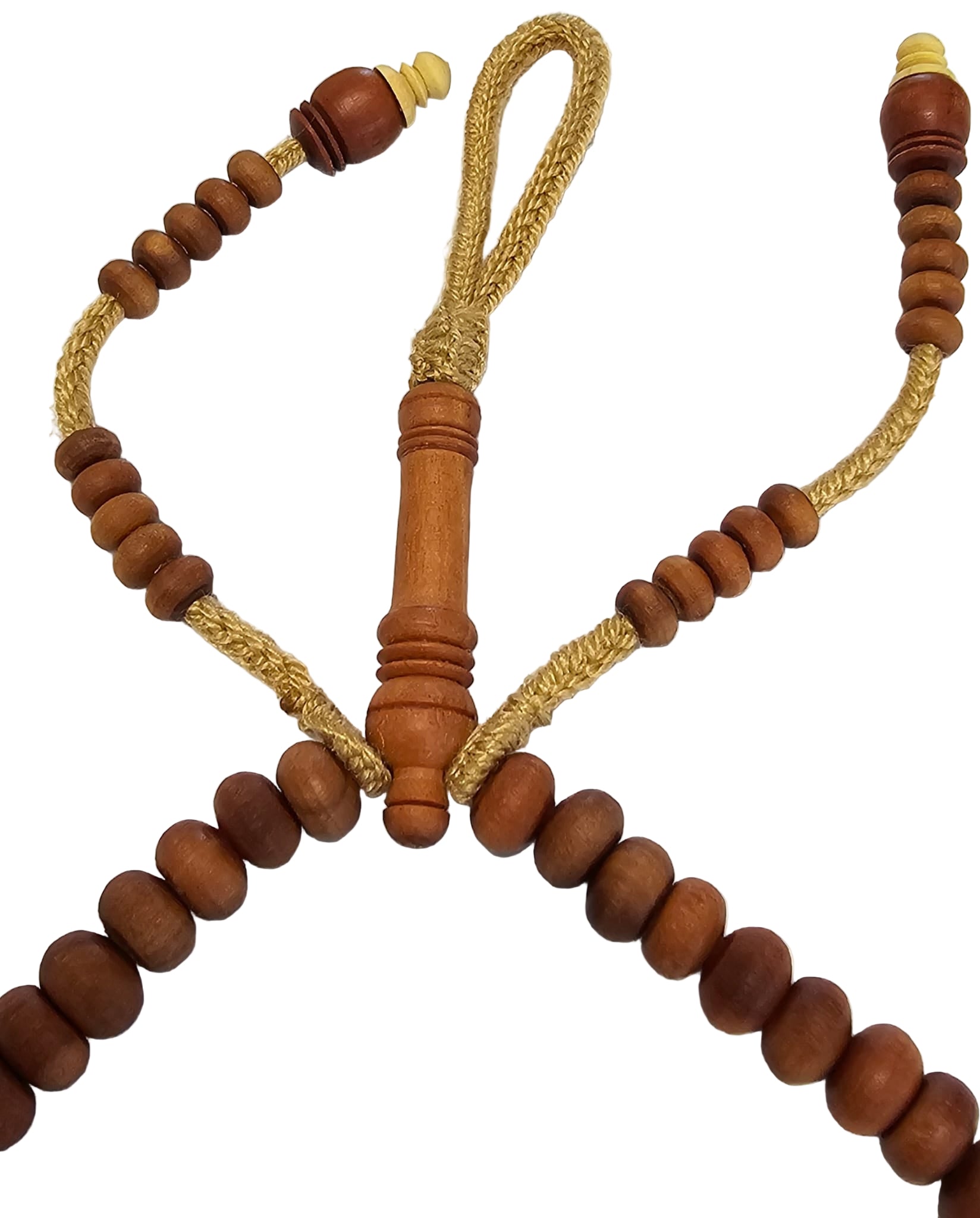 Rare Handmade Moroccan Tasbih – 100 Beads in Jujube Wood GOLDEN CORD | $130 USD (Different Colors Available) – Free Shipping