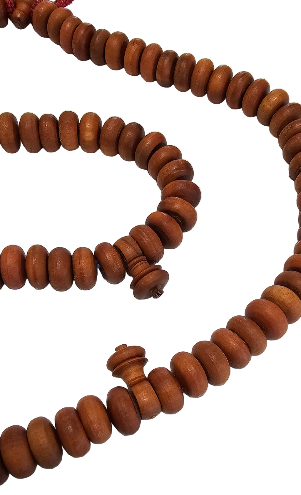 Rare Handmade Moroccan Tasbih – 100 Beads in Jujube Wood BURGUNDY CORD | $130 USD (Colors Available)– Free Shipping